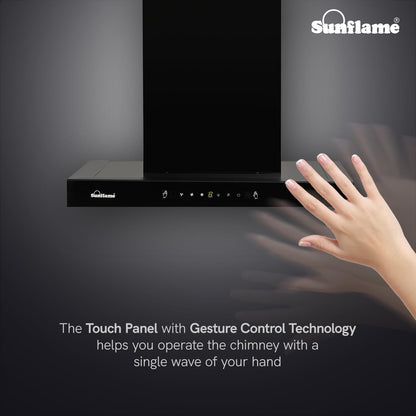 Lancer Chimney | 60 cm | 1250 m³/h High Suction Capacity | Heat Auto-Clean | Gesture Control with Touch Panel