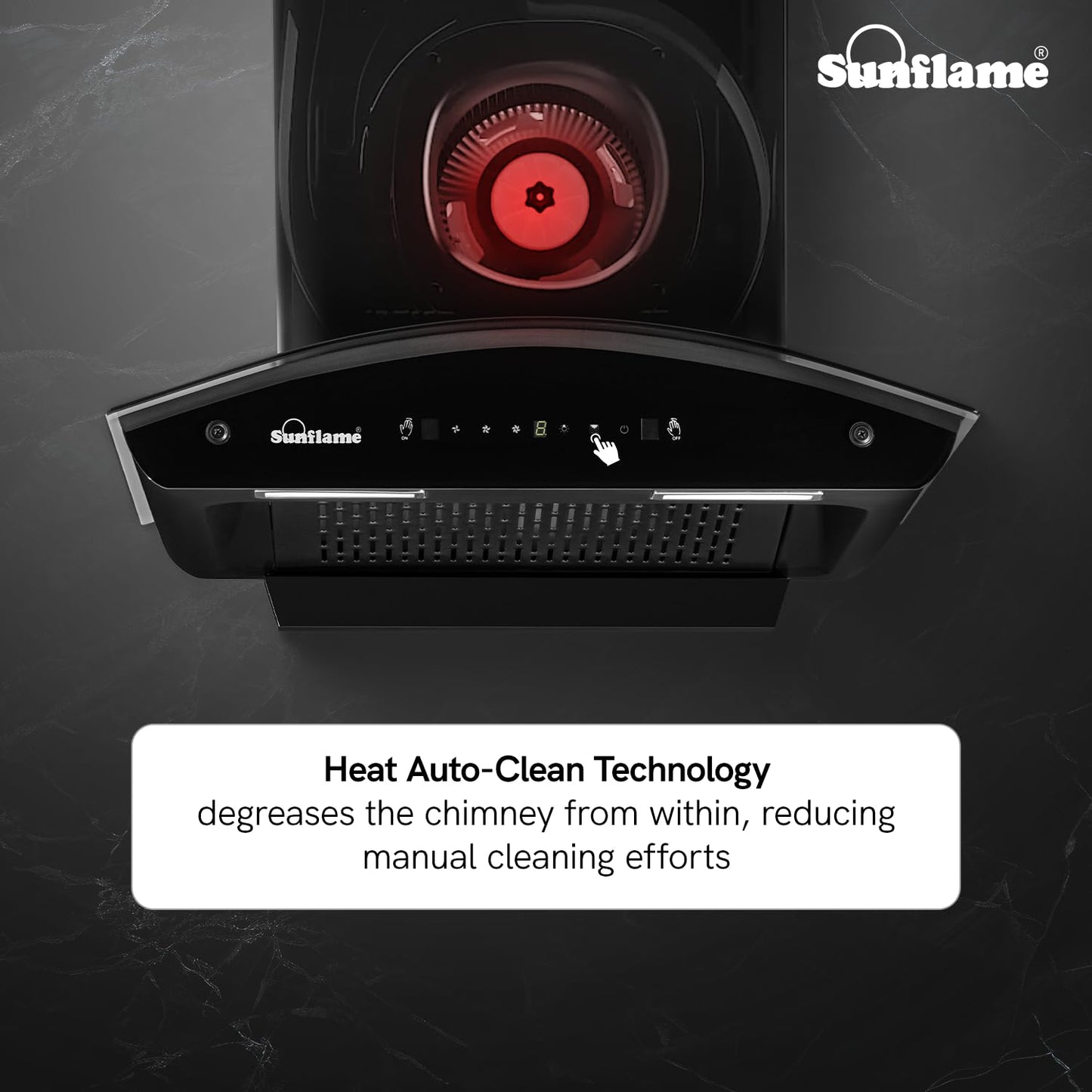Lamia 60 FL HAC TC Filterless Auto-Clean Chimney | 60 cm | 1400 m³/h High Suction Capacity | Gesture Control with Touch Panel