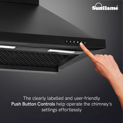Maleo 60 FL HAC Filterless Auto-Clean Chimney | 60 cm| High Suction of 1200 m³/h | Push Button Control