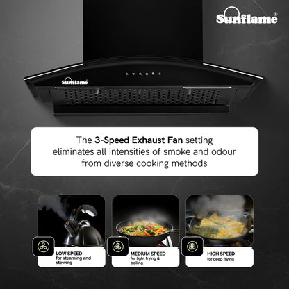 Lamia 60 FL HAC Filterless Auto-Clean Chimney | 60 cm | 1200 m³/h High Suction | Push Button Control
