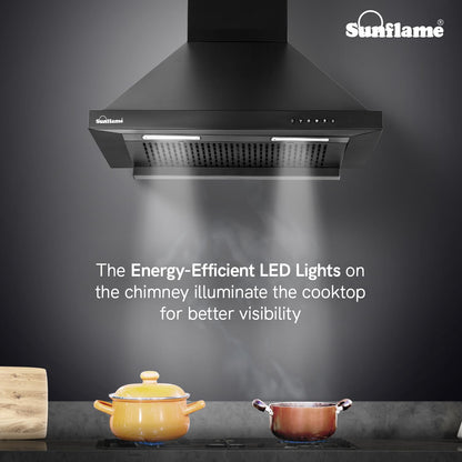 Maleo 60 FL HAC Filterless Auto-Clean Chimney | 60 cm| High Suction of 1200 m³/h | Push Button Control