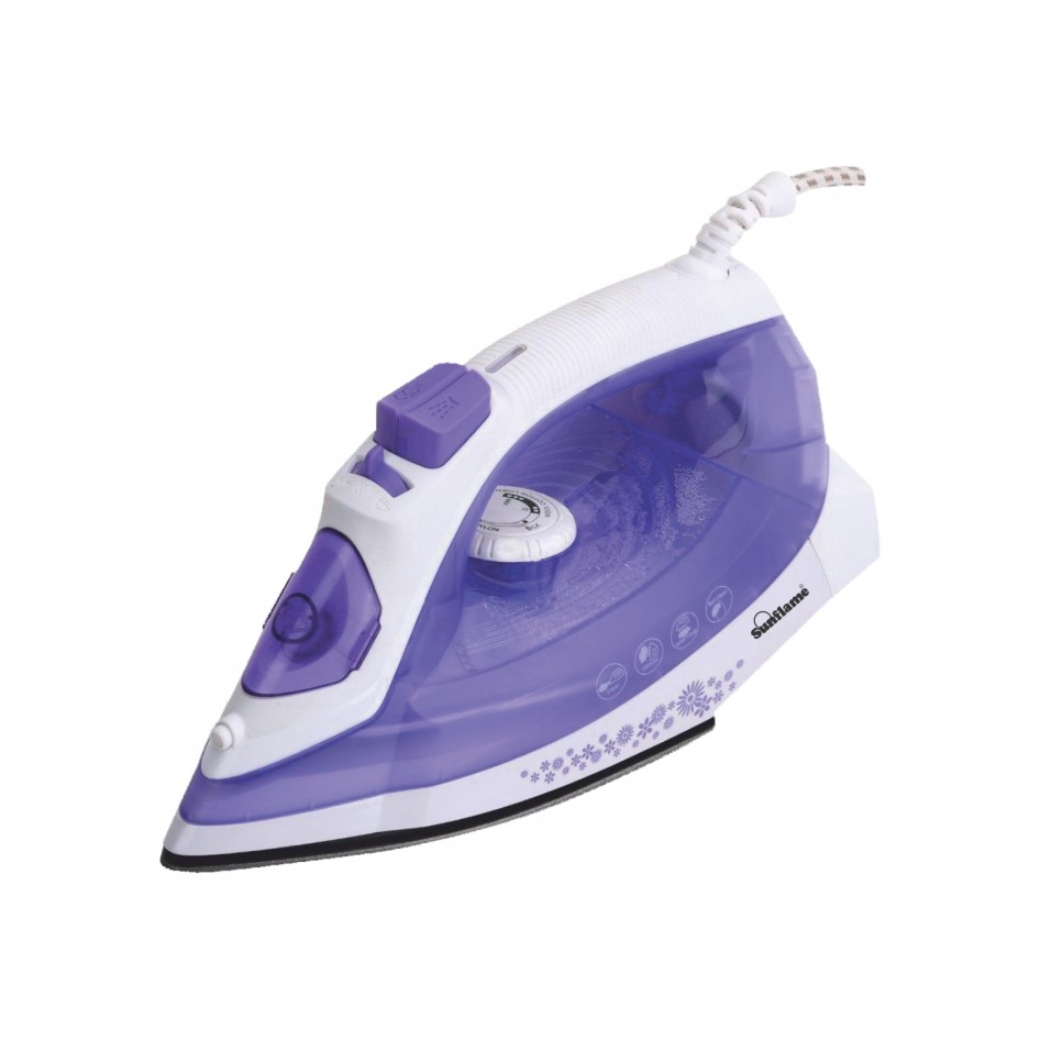 Kitch'n'Stuff - Sunflame SF 309 Steam Iron Press for Clothes (White &  Purple) Give your clothes a crease-free laundry-ironed finish with Sunflame  SF-309 Steam Iron. Whether you want to iron a silk