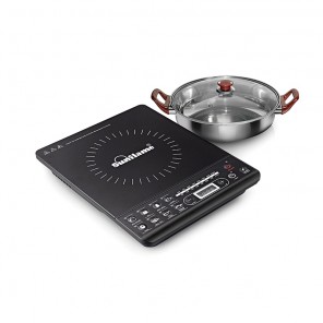 Sunflame IC18 Induction Cooker with SS C Pan with Glass Cover 