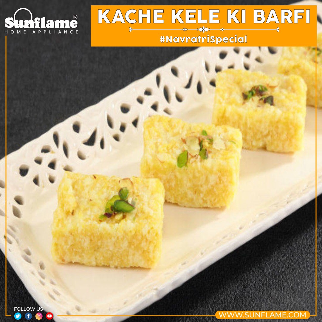 OFFER KACHCHE KELE KI BARFI AS BHOG TO DEVI BRAHMACHARIN